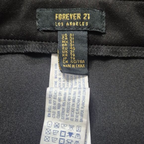 Forever 21 Black Button-Front A-Line Mini Skirt Preppy Fall Size 12/31 - Picture 3 of 3